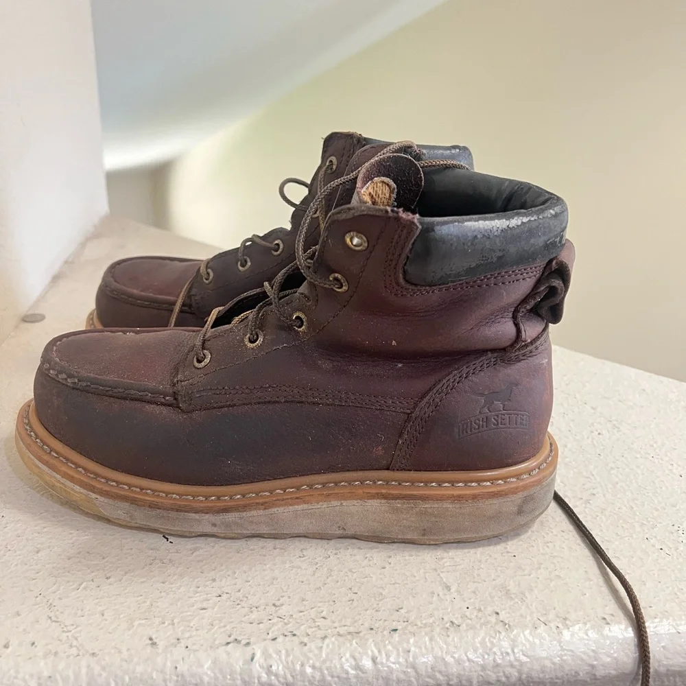 Irish Setter 83606 Ashby Brown Leather Soft Toe Work Boots Men’s 7 Construction